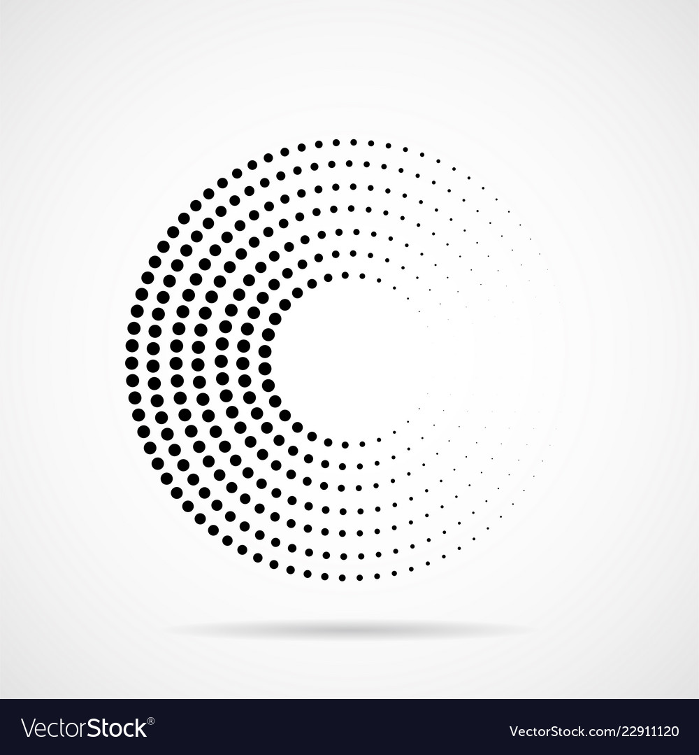 Abstract dotted circles dots in circular form Vector Image