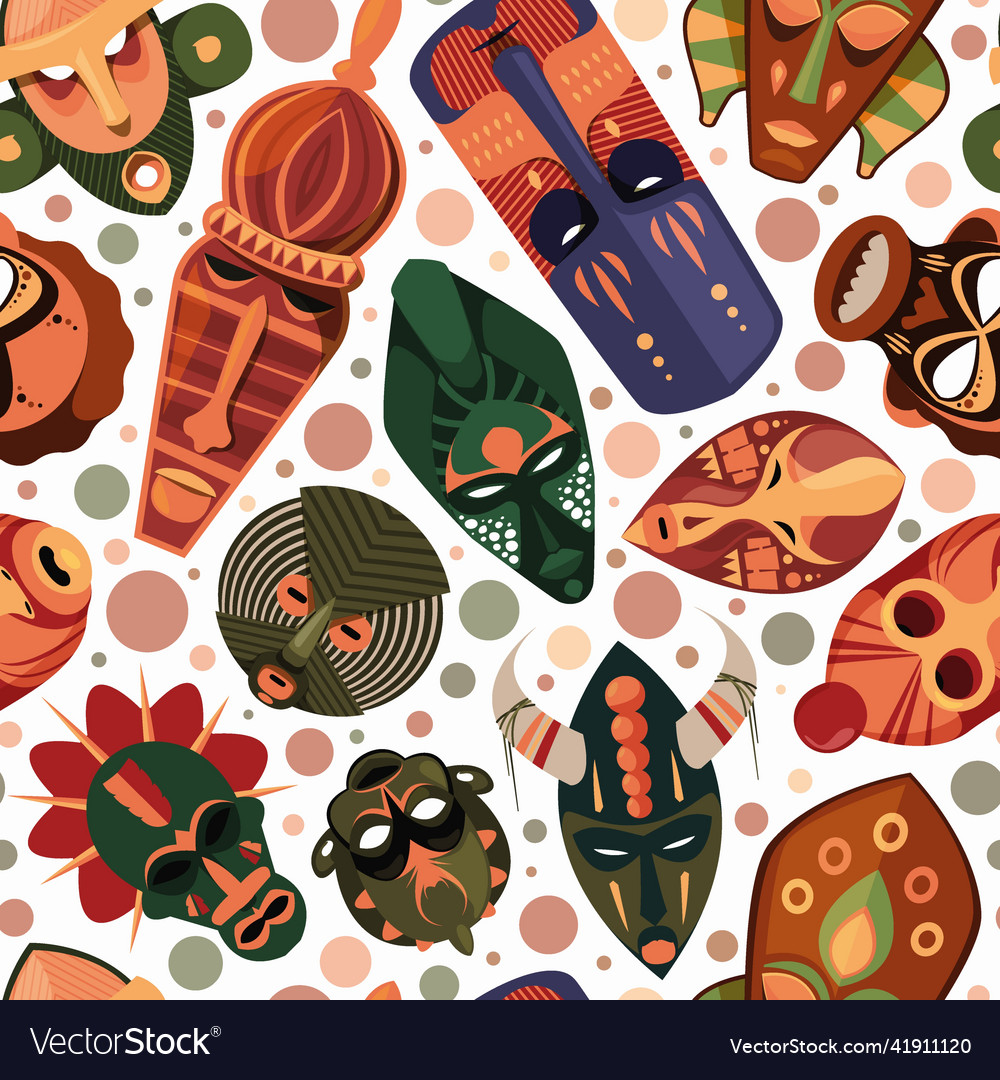 African mask pattern ethno wild emotional Vector Image