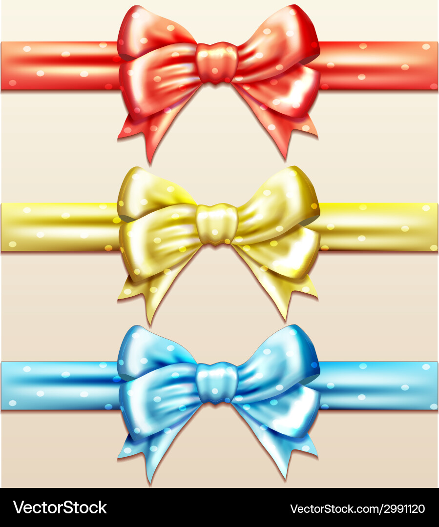 Bow set Royalty Free Vector Image - VectorStock