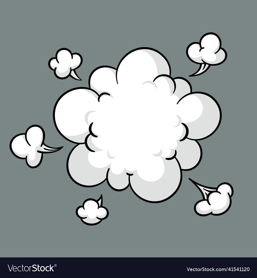 Comic cloud or smoke cartoon motion Royalty Free Vector