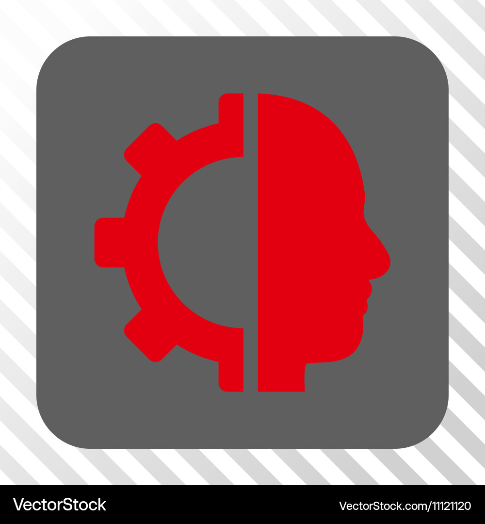 Cyborg gear rounded square button Royalty Free Vector Image