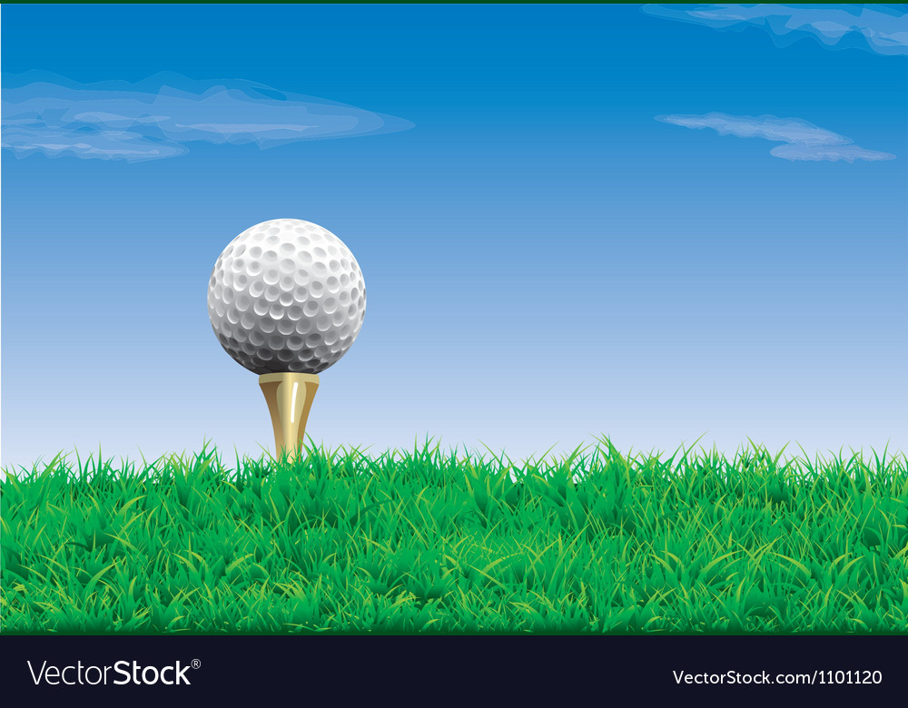 Golf Ball On A Tee Simple Golf Background Vector Image