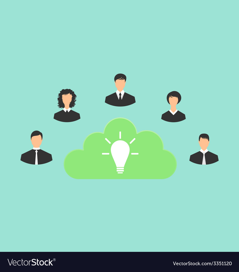Group of business people creating new idea Vector Image
