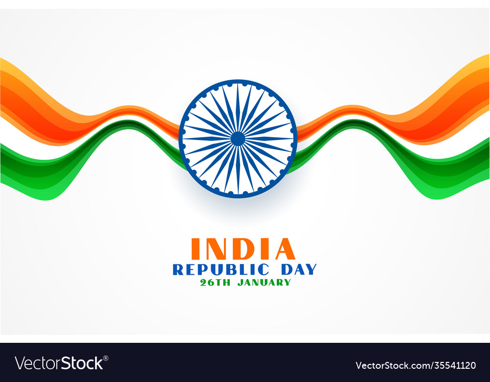 India republic day wavy flag background design Vector Image