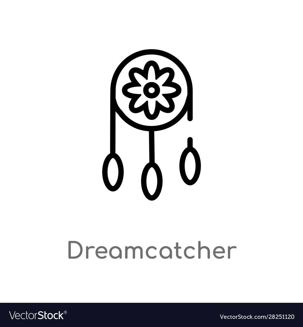 Dream Catcher - Black and White Isolated Icon - Vector