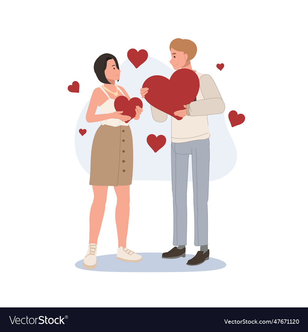 Romantic concept man and woman in love young Vector Image