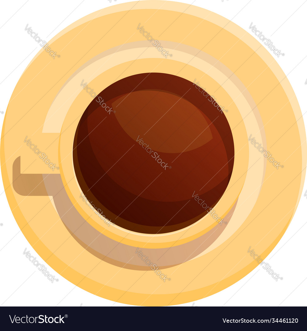 Top view tea cup icon cartoon style Royalty Free Vector