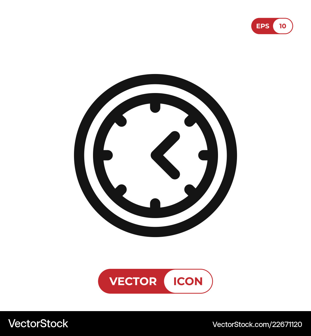 Wall clock icon Royalty Free Vector Image - VectorStock