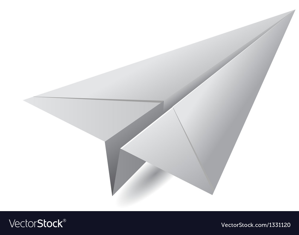 White paper airplane Royalty Free Vector Image