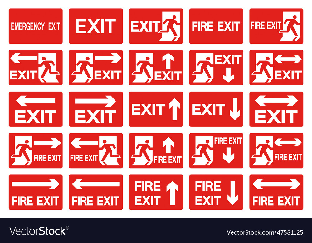 Emergency exit symbol isolate on white background Vector Image