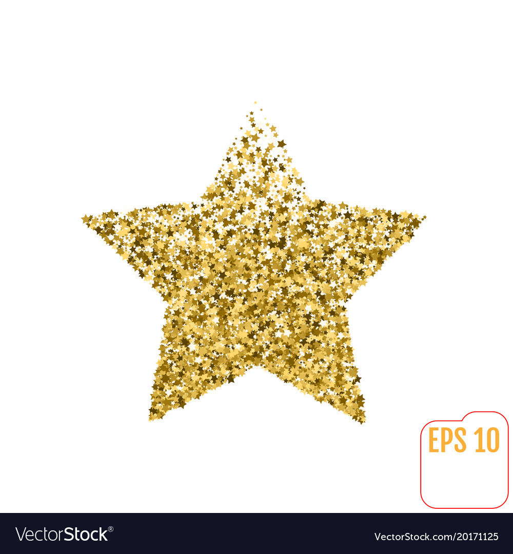 Golden star from stars shiny golden star icon on Vector Image