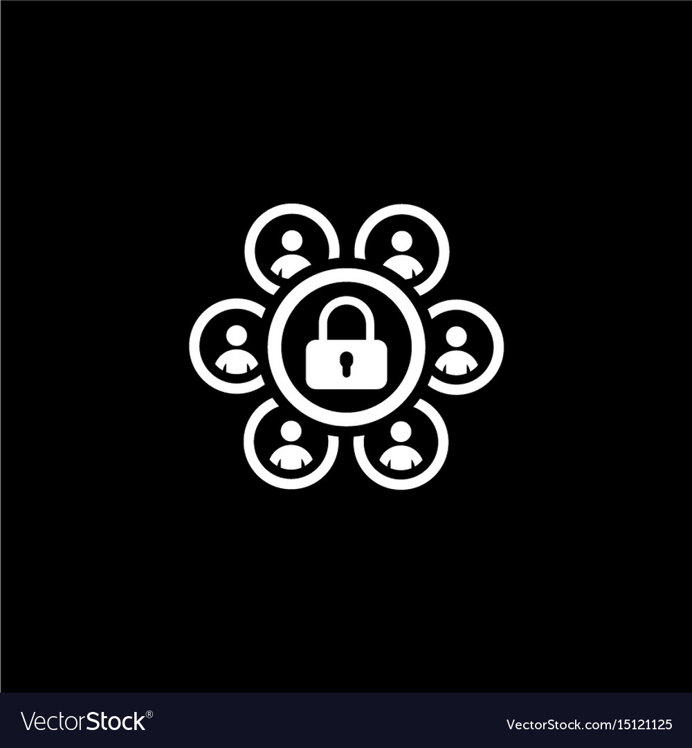 Group security icon flat design Royalty Free Vector Image