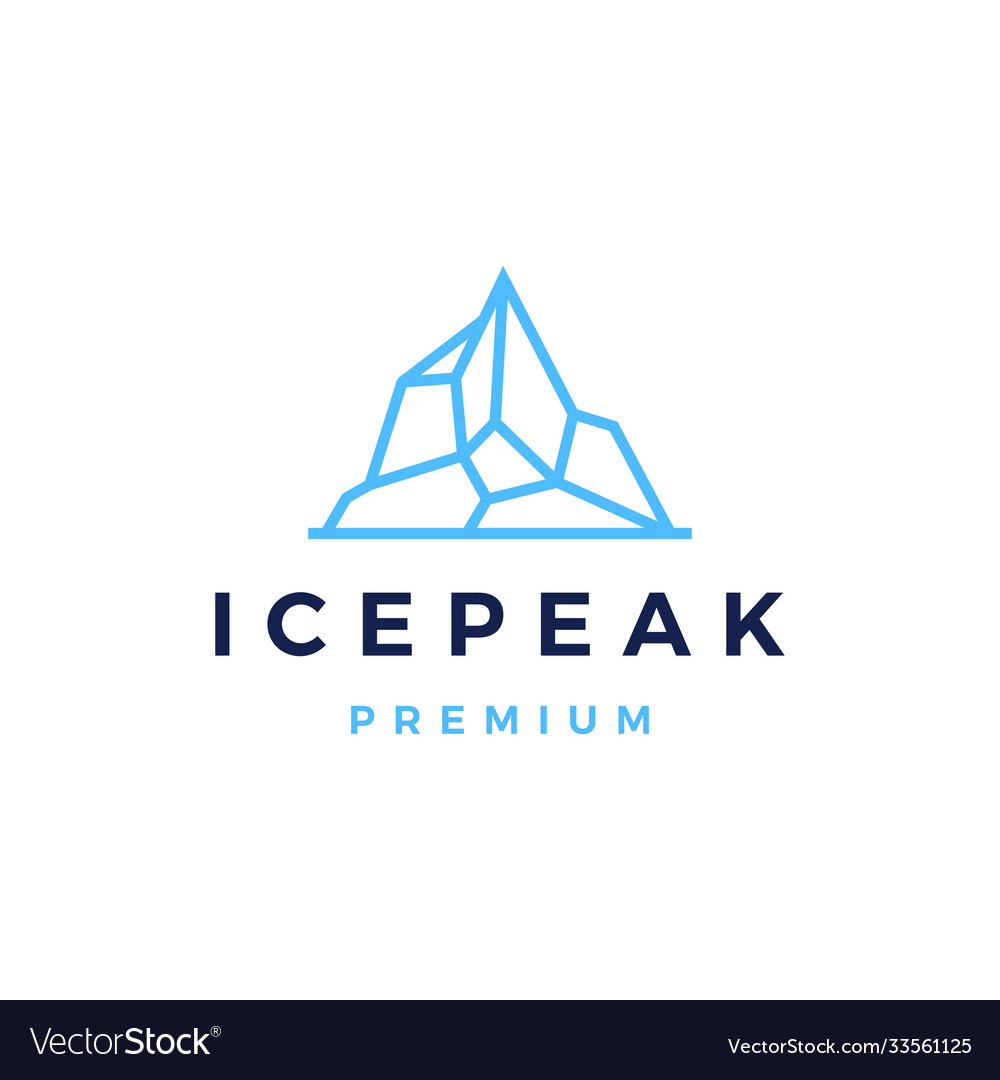 Ice peak mount logo icon Royalty Free Vector Image