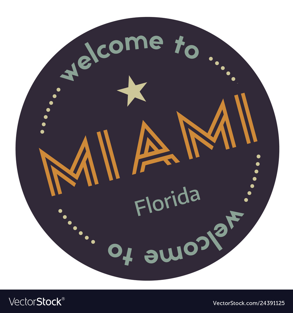 Welcome to miami florida Royalty Free Vector Image