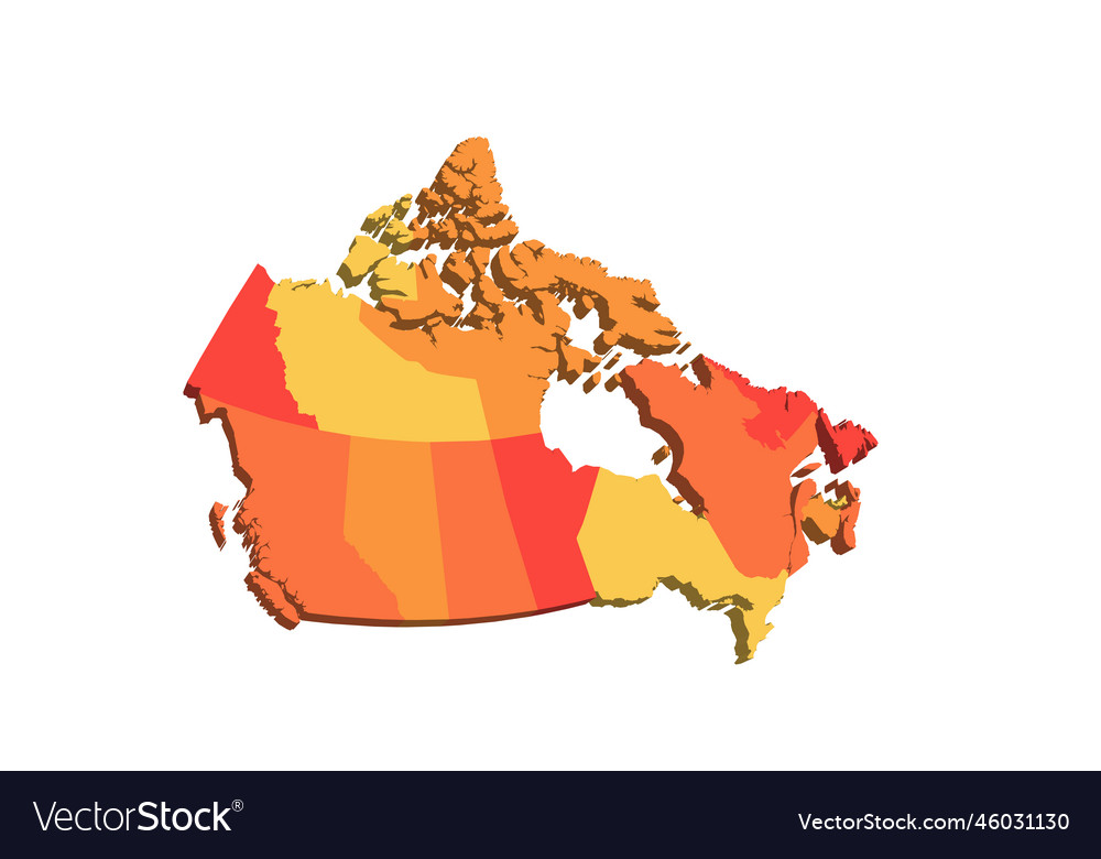 Canada Political Map Of Administrative Divisions Vector Image