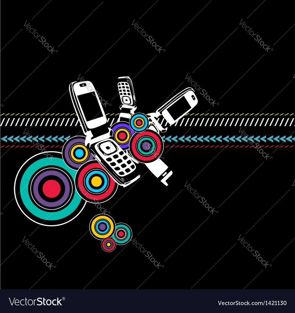 Grunge mobile phone art Royalty Free Vector Image