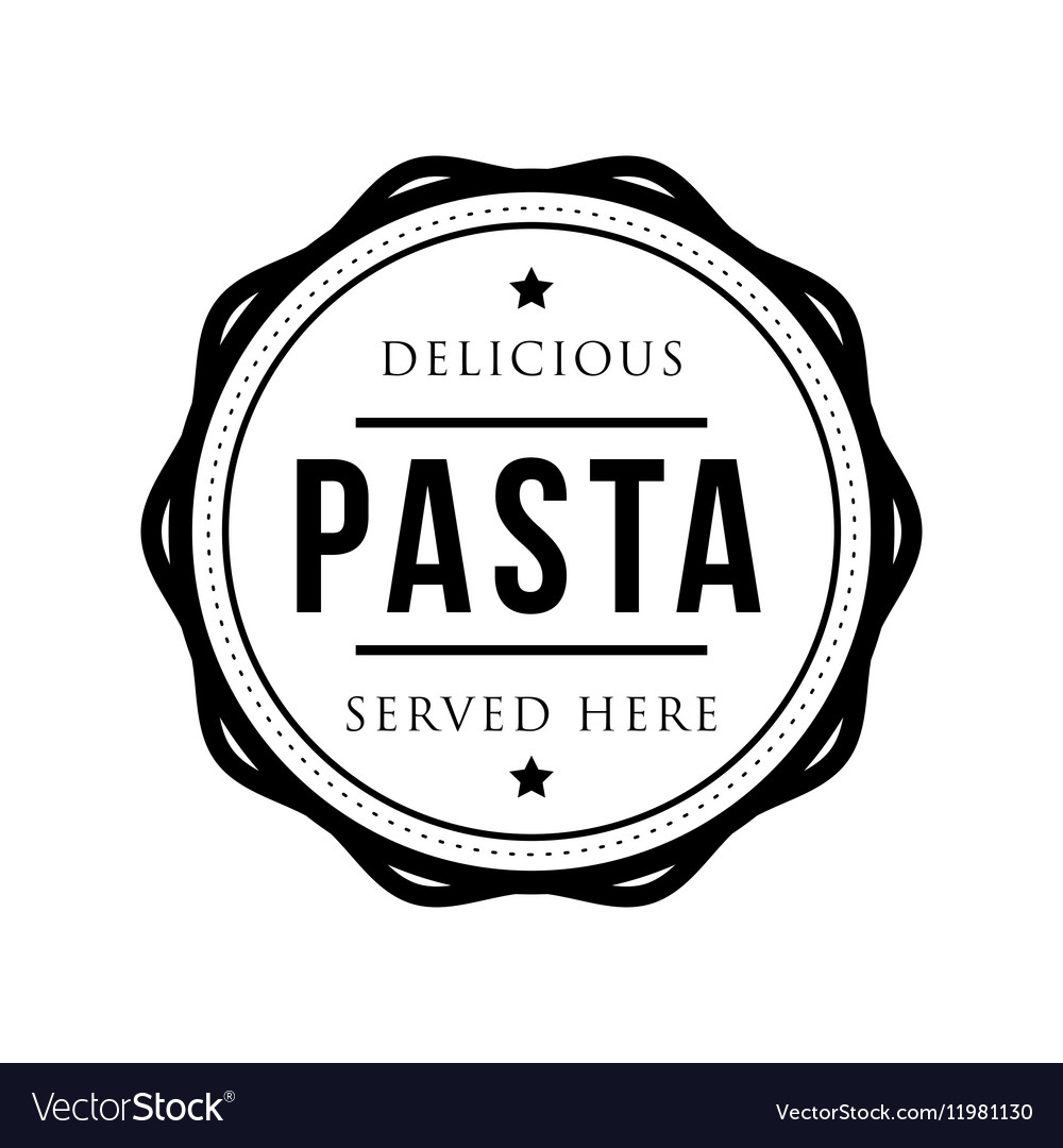 Pasta vintage stamp logo Royalty Free Vector Image