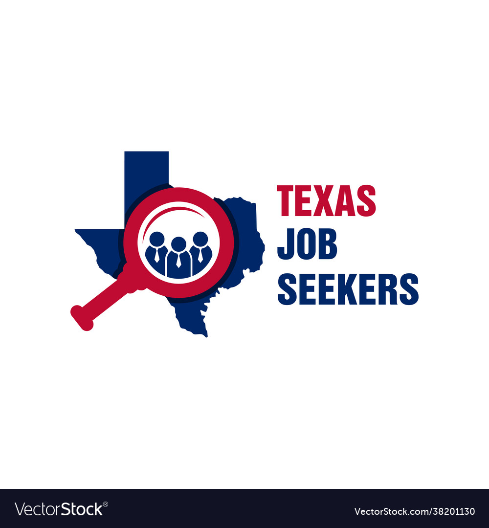 Texas job search logo Royalty Free Vector Image