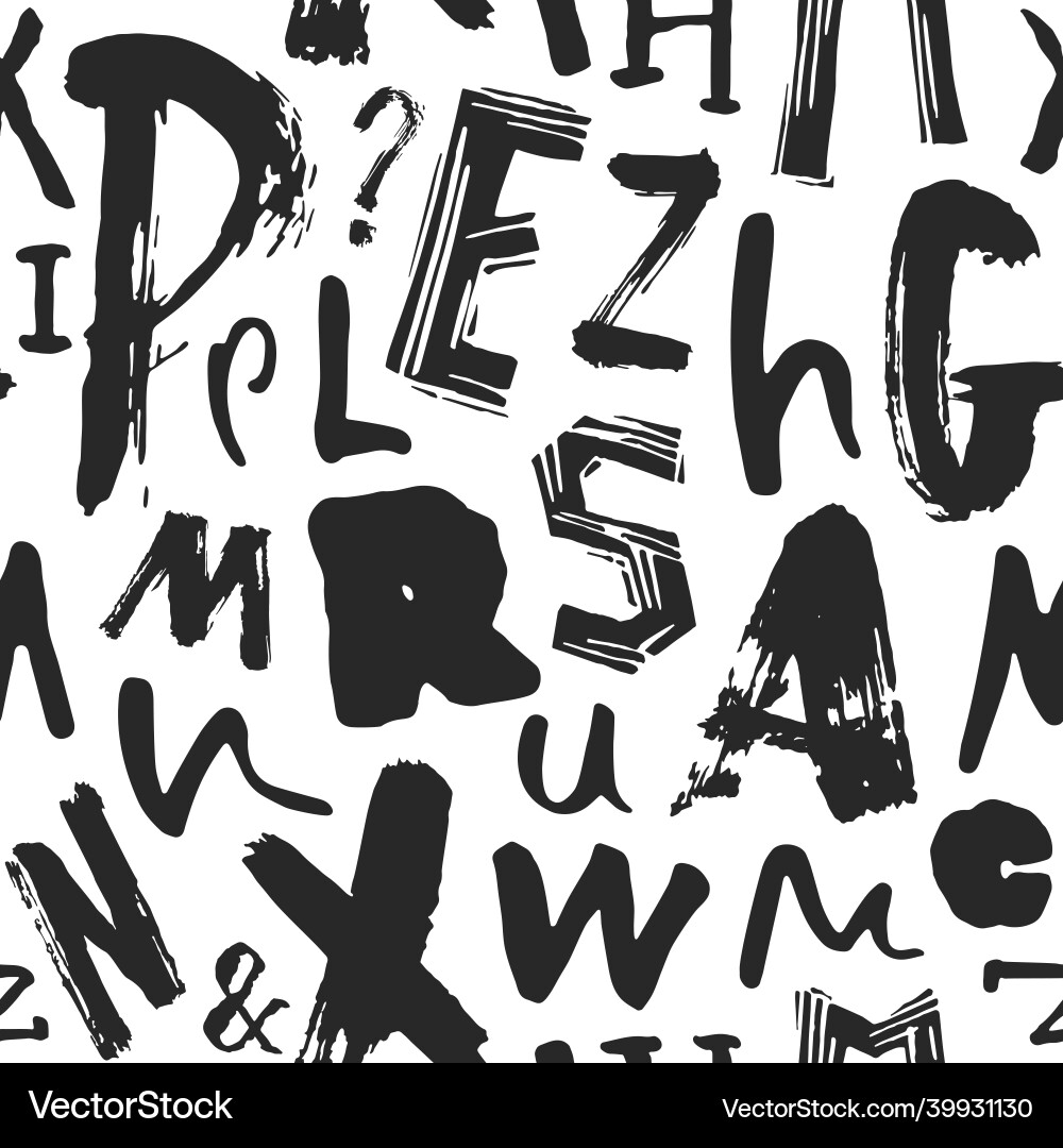 Various letters seamless pattern Royalty Free Vector Image