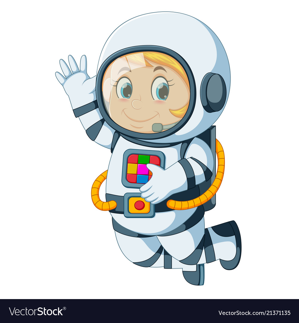 Astronaut spaceman is floating Royalty Free Vector Image