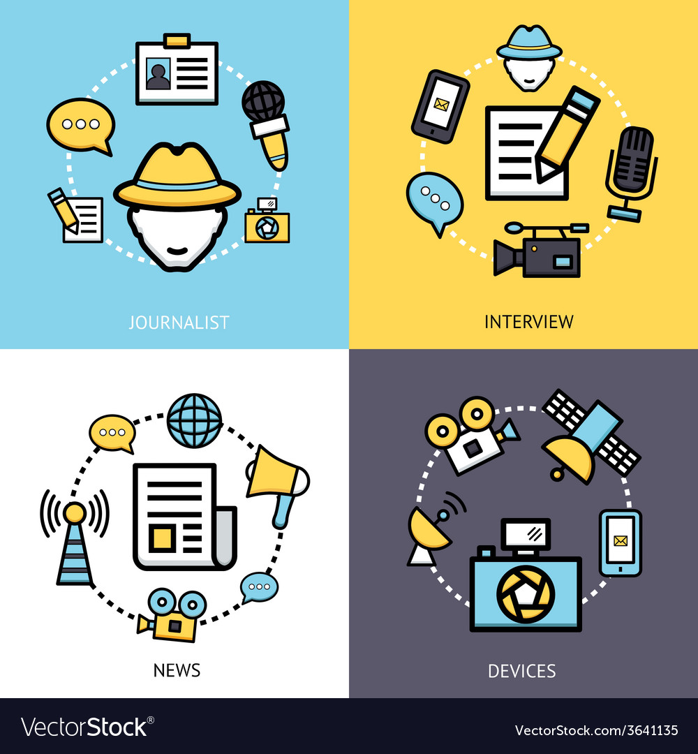 News Reporter Design Concept Vector Image News Reporter Design Concept Vector Image