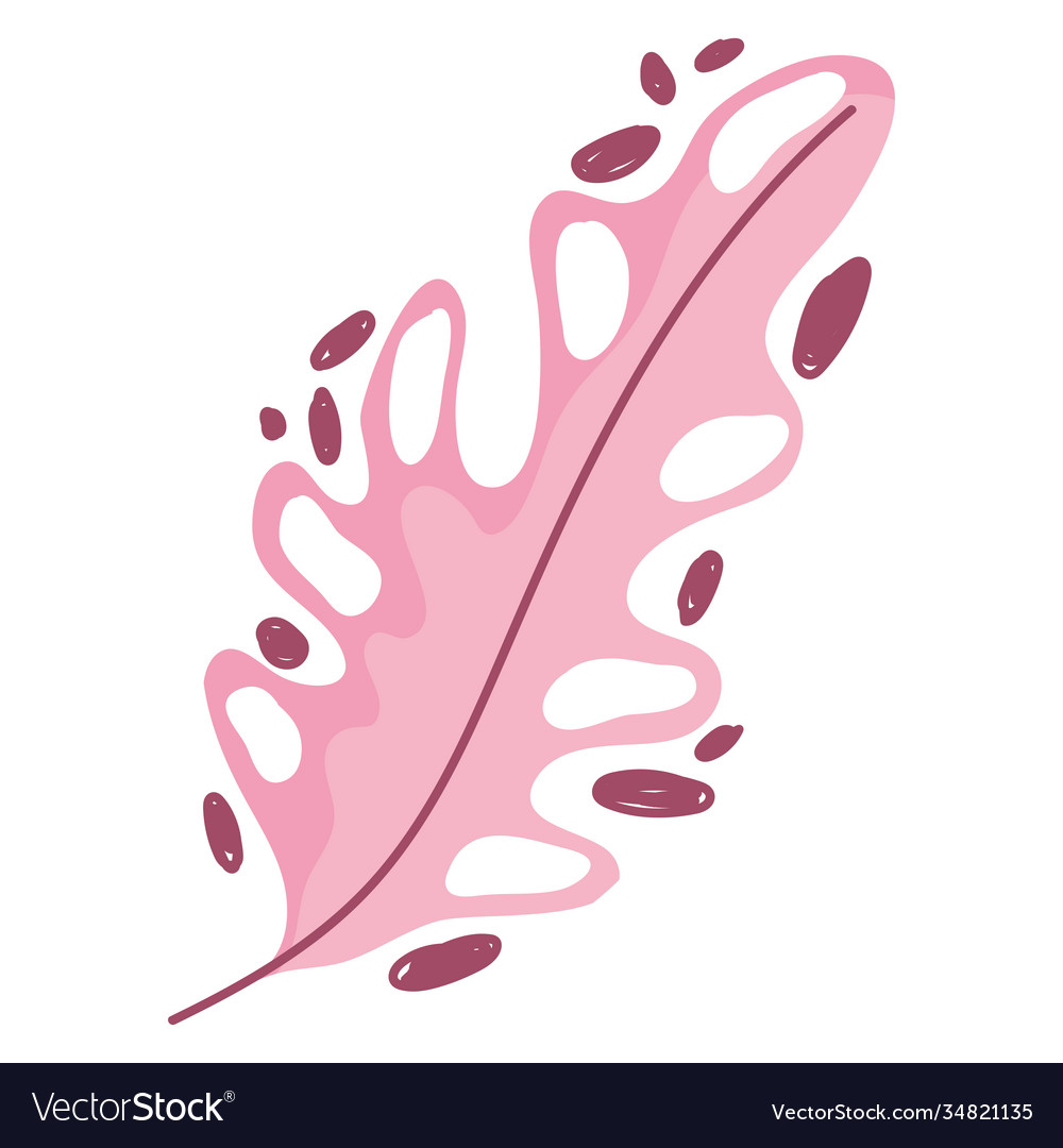 Pink leaf abstract foliage decoration icon Vector Image