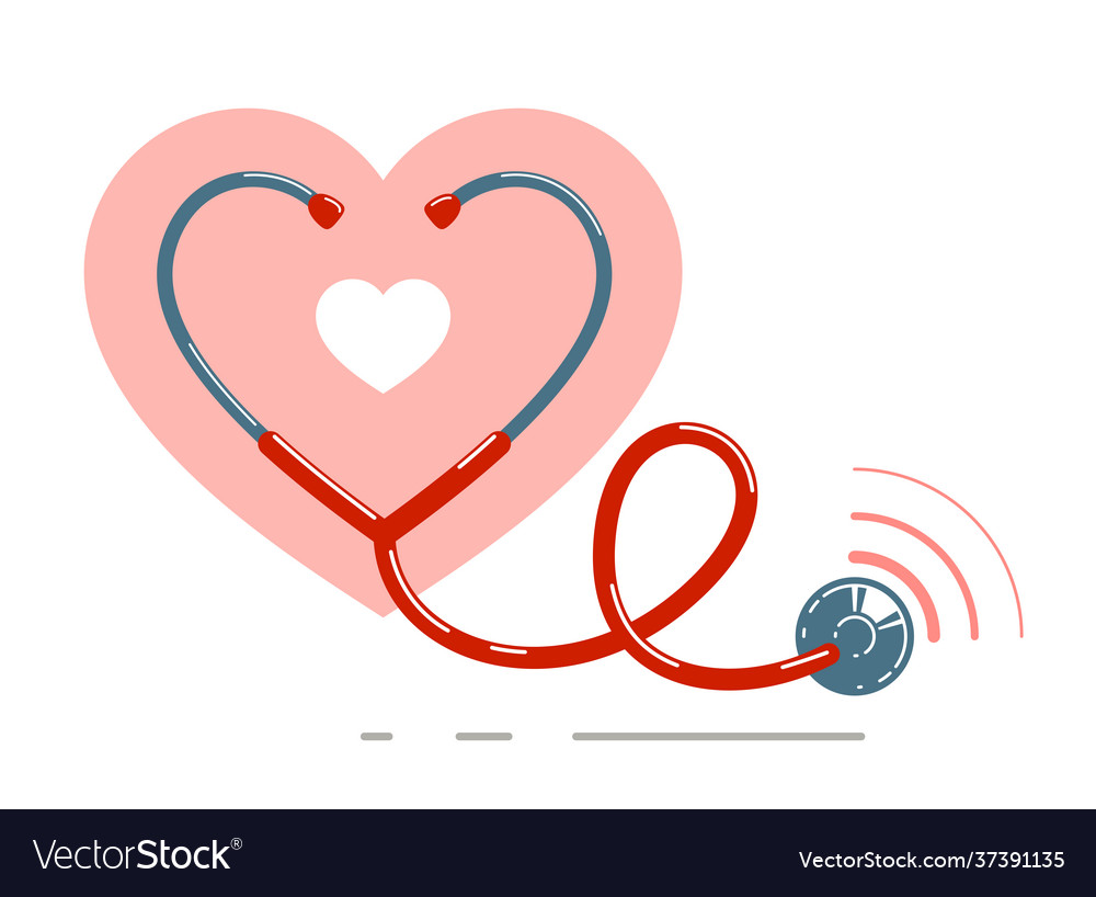 Premium Vector, Medical tool stethoscope isolated on white with heart  symbol