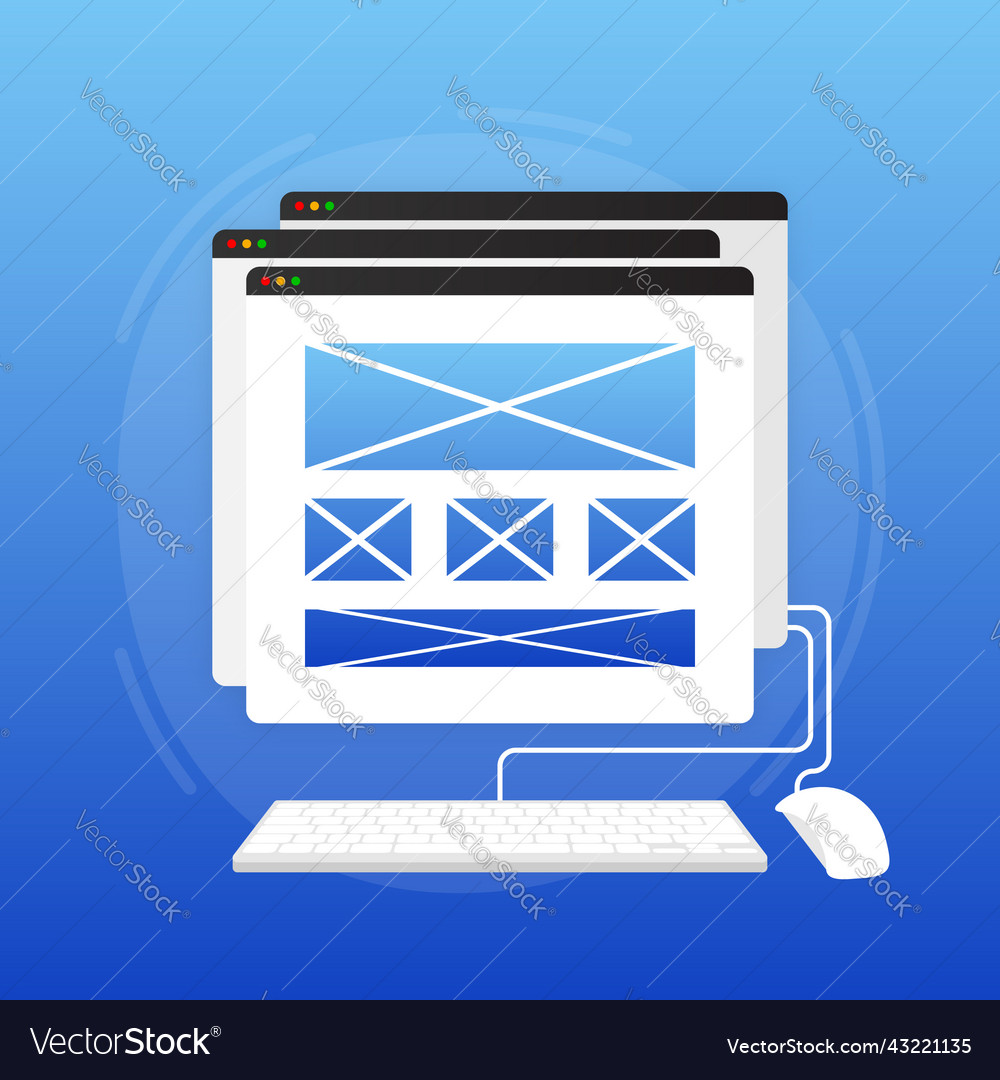 Web ui-ux design development digital Royalty Free Vector