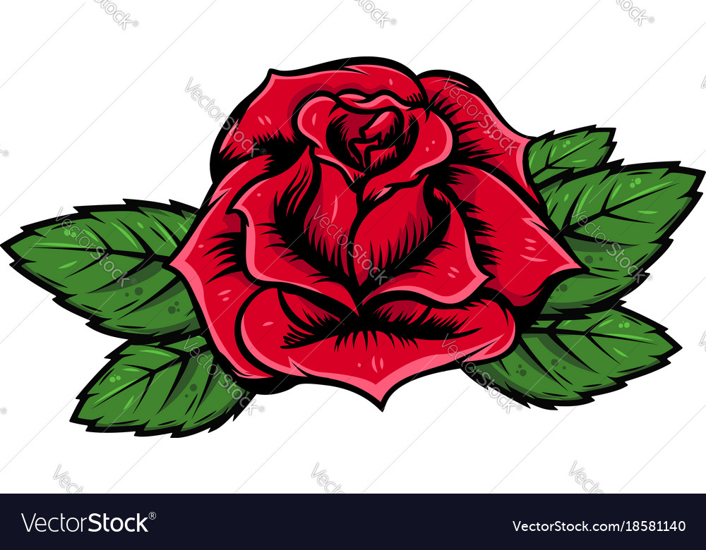 Cartoon rose isolated on white background design Vector Image