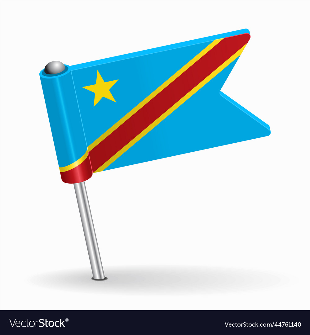 Congolese flag map pointer layout Royalty Free Vector Image