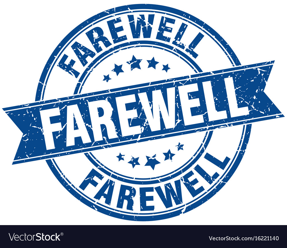 Farewell round grunge ribbon stamp Royalty Free Vector Image