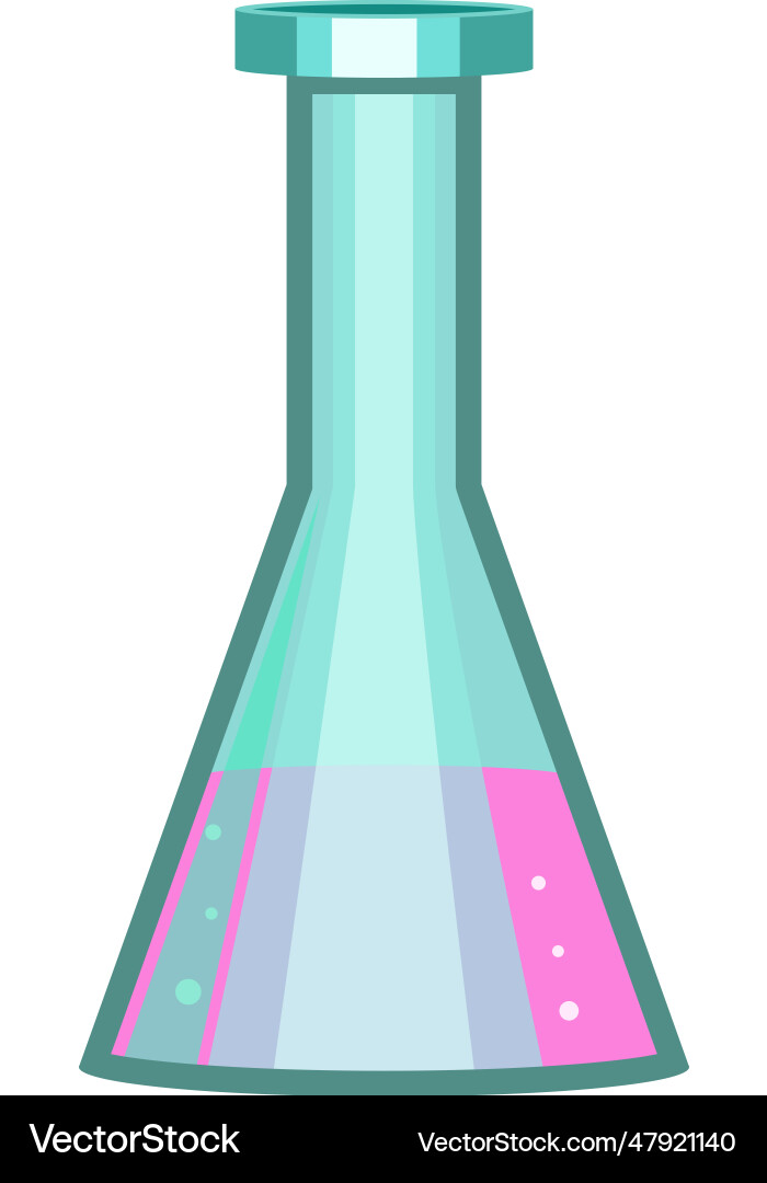 Flask with purple liquid Royalty Free Vector Image