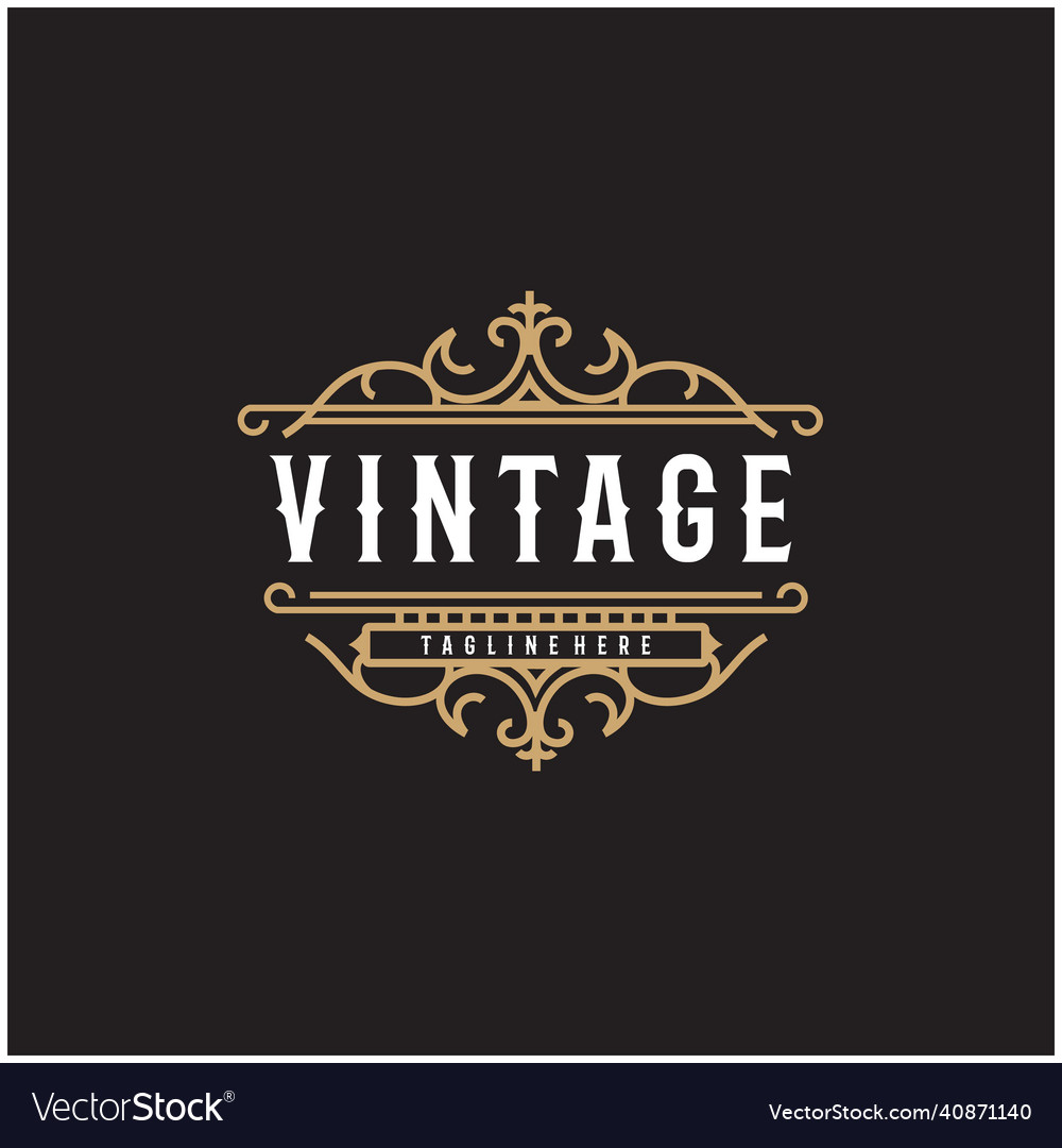 Luxury logo design template flourishes Royalty Free Vector