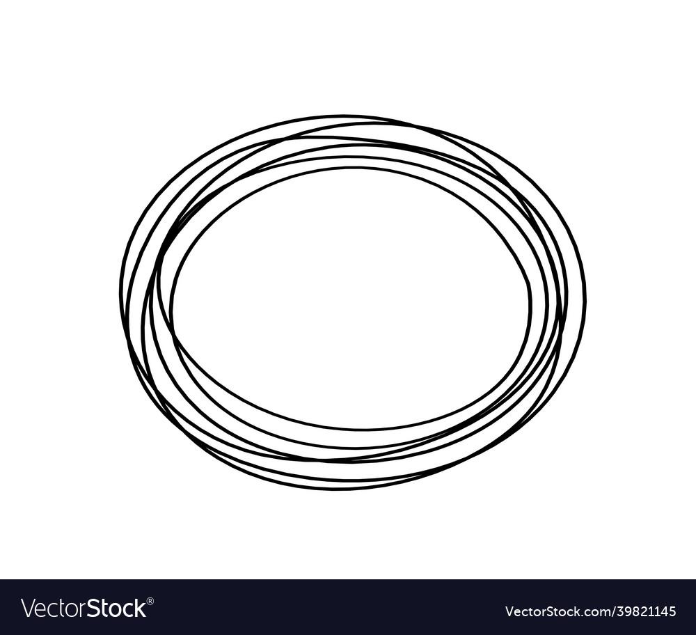 Abstract black oval as line drawing on white Vector Image