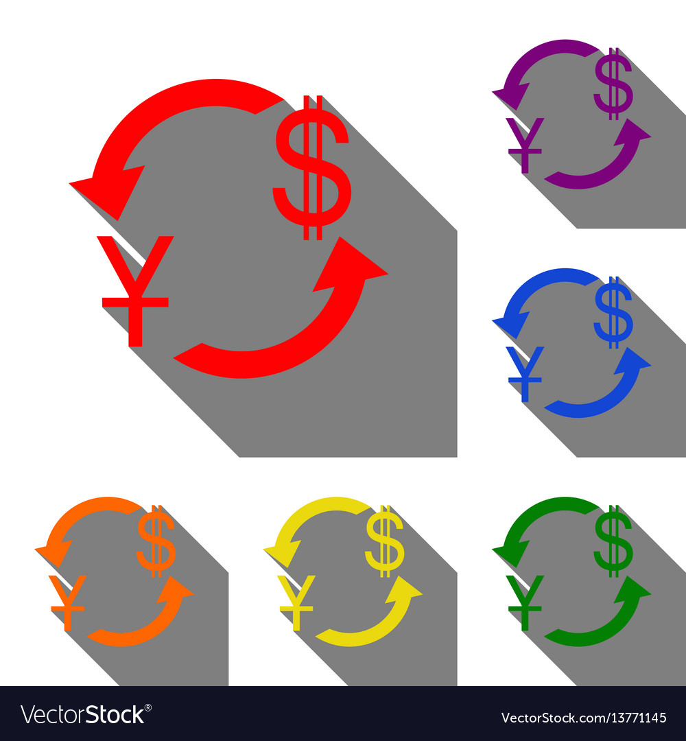 Currency Exchange Sign China Yuan And Us Dollar Vector Image
