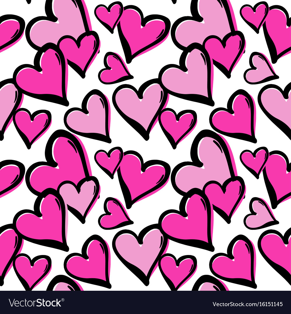 Hearts seamless pattern Royalty Free Vector Image