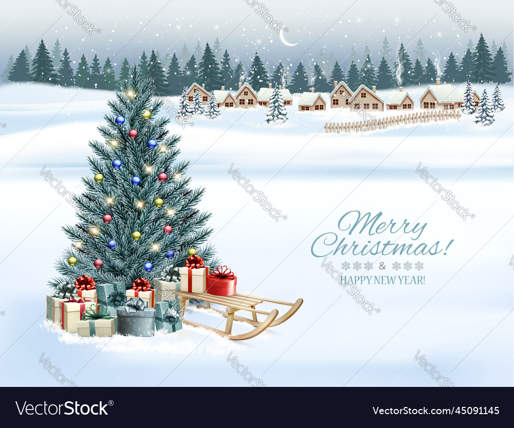 Holiday christmas and happy new year background Vector Image