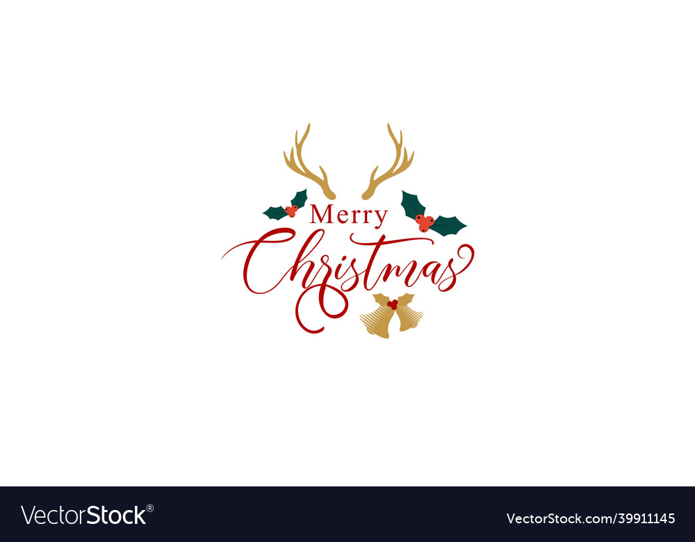 Merry christmas happy new year logo Royalty Free Vector