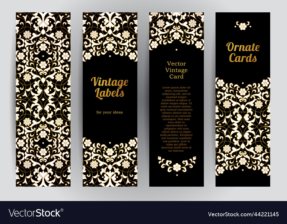 Set of ornate cards in eastern style Royalty Free Vector