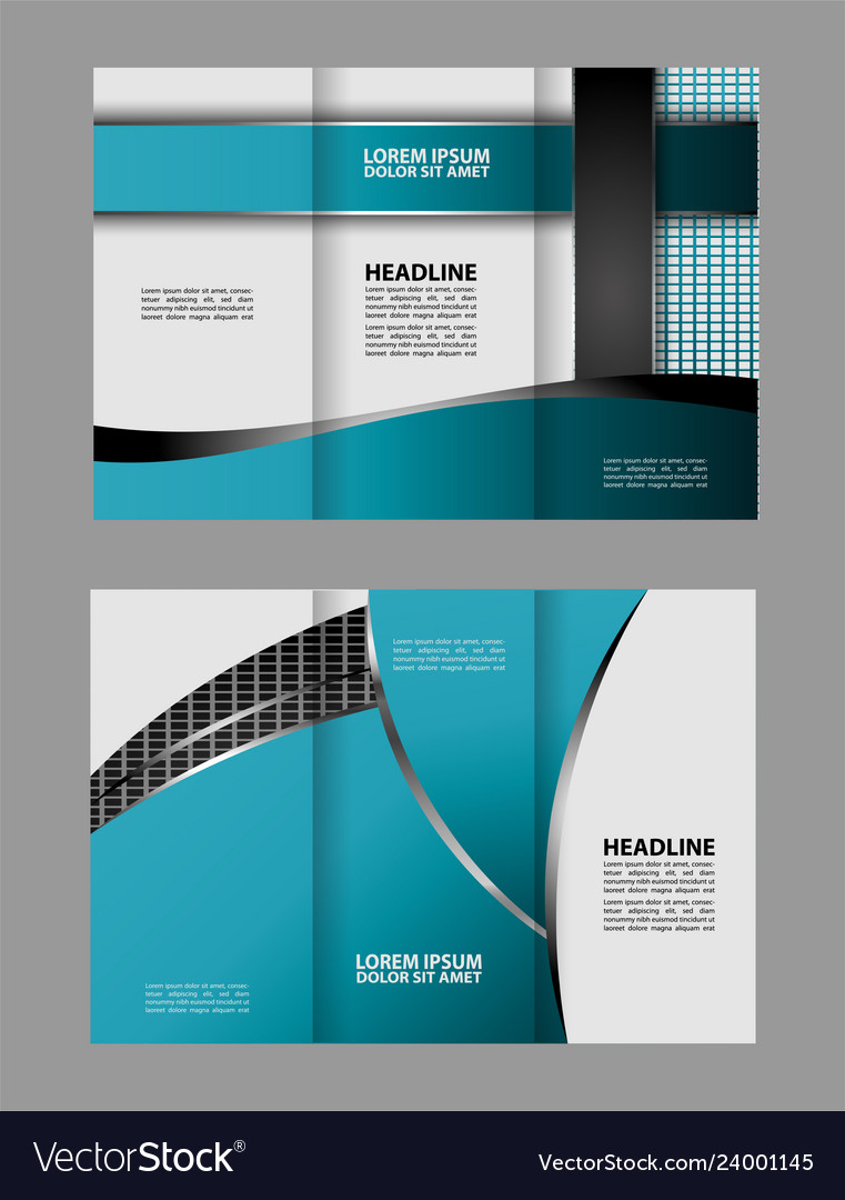 Tri-fold business brochure template two-sided tem Vector Image Intended For Double Sided Tri Fold Brochure Template