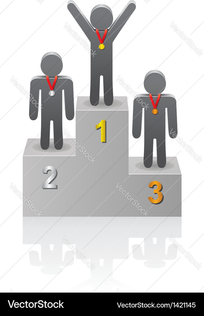 Winners on podium Royalty Free Vector Image - VectorStock
