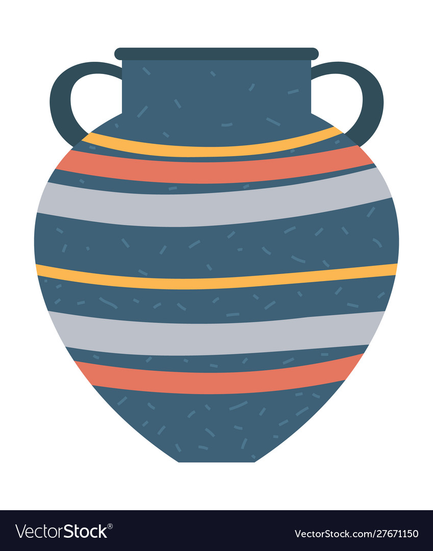 Crockery container with handles isolated vase Vector Image