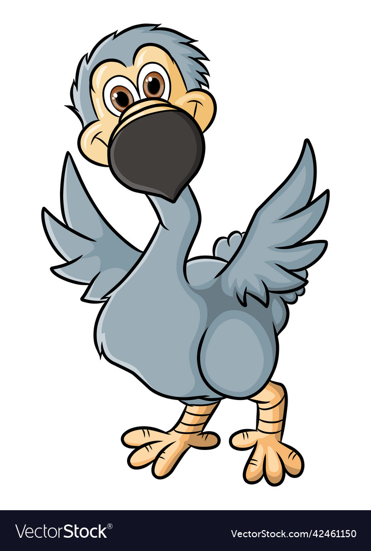 Cute dodo bird is posing and looking at camera Vector Image