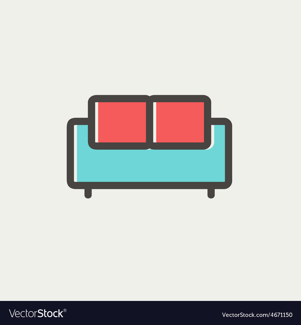 Furniture sofa thin line icon