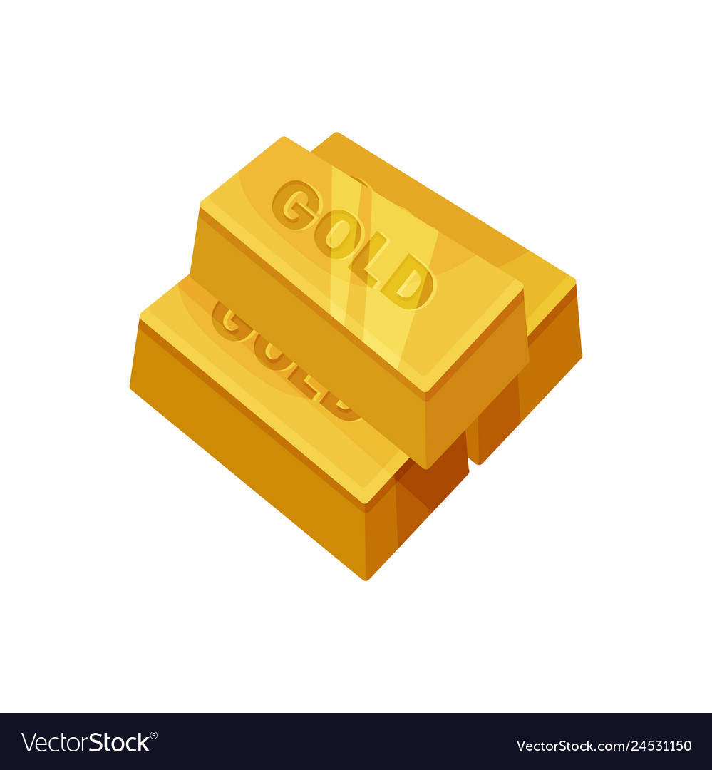 Gold bar on white background precious metal Vector Image