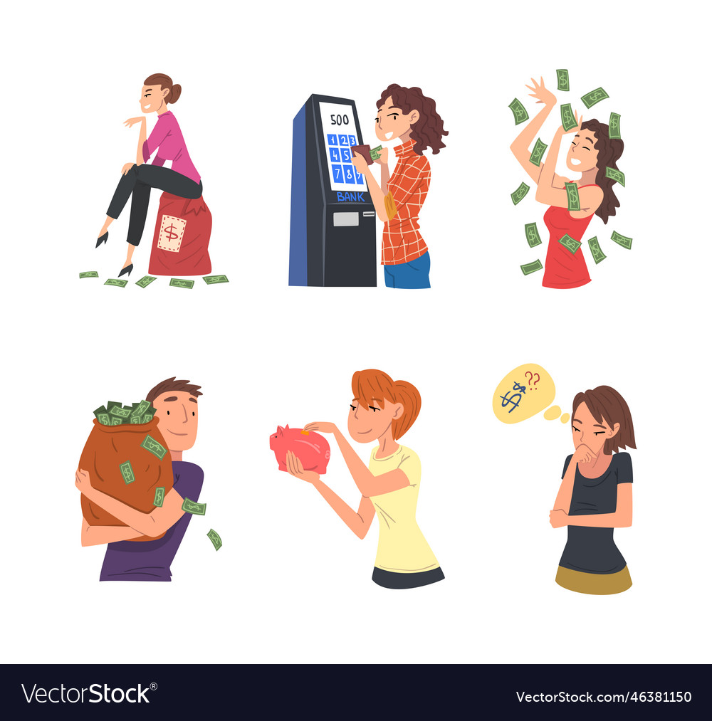 Rich and wealthy man and woman character with Vector Image