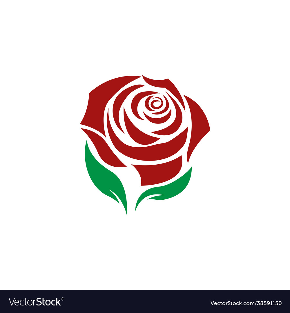 Rose flower logo template icon Royalty Free Vector Image