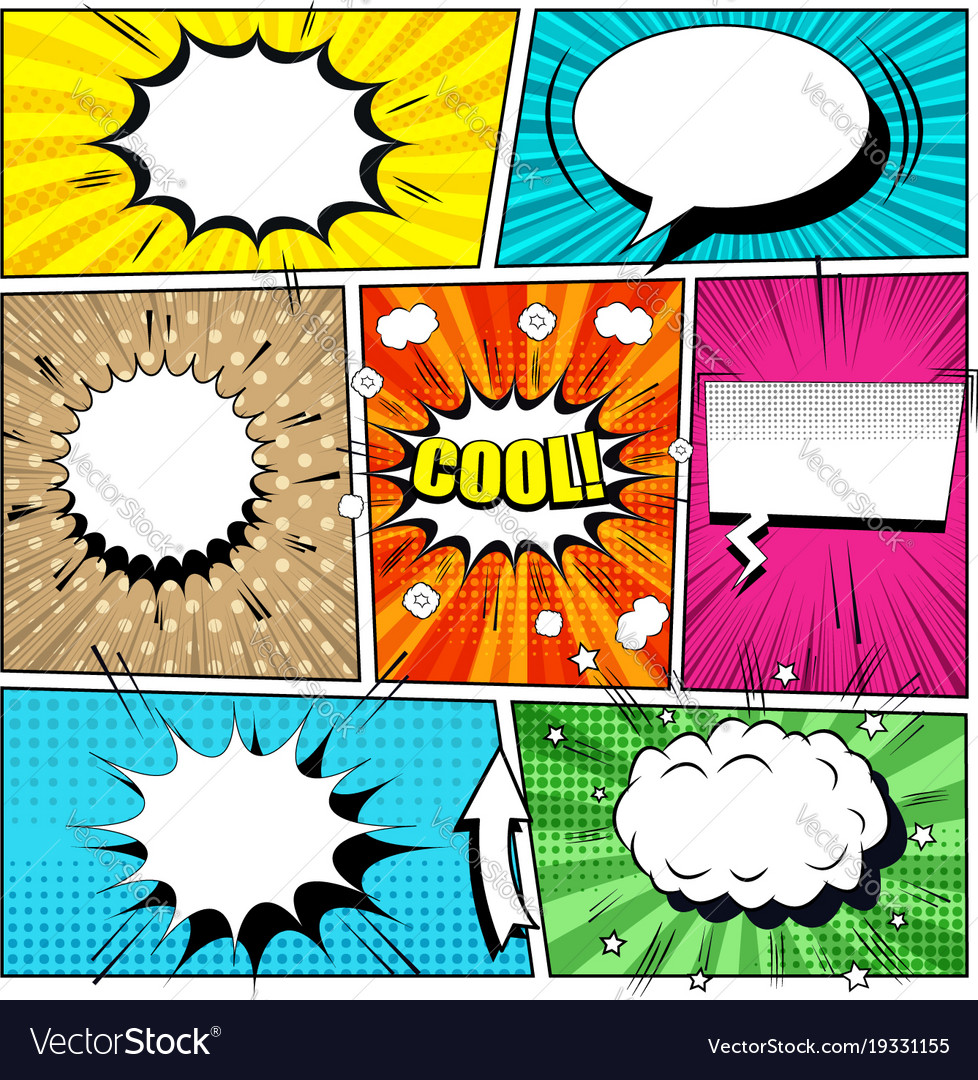 Comic book bright background Royalty Free Vector Image