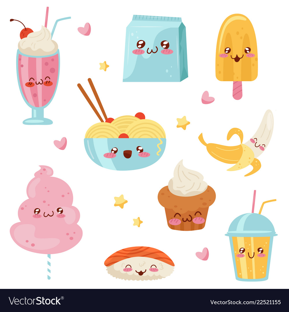 cute animated food