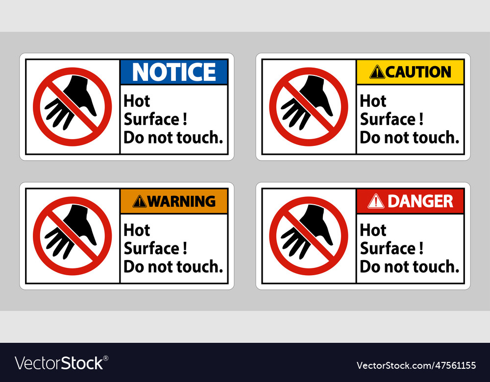 Hot surface do not touch on white background Vector Image